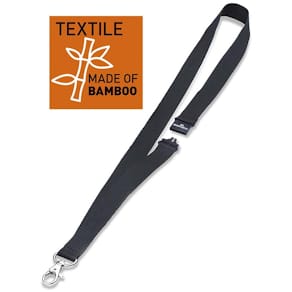 Nøglesnor Durable ECO 20x400mm, m. karabinhage, sort, 10 stk