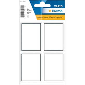 Buchetiketten HERMA, 40 x 55 mm, grauer Rand, blanko