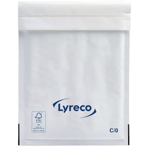 Bubbelpåse LYRECO 150x210mm vit 100/fp