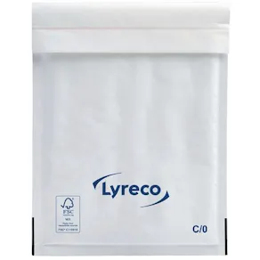 Bubbelpåse LYRECO 150x210mm vit 100/fp