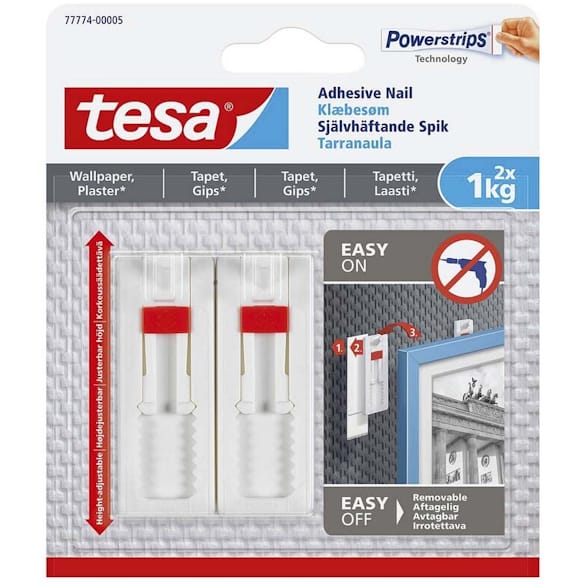 Product Image for Dobbeltklæbende tape tesa hvid, 2 stk, kasse 8 pk 8frp