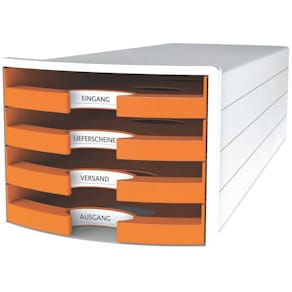 Schubladenbox HAN IMPULS, 4 Schubladen, weiß/orange