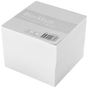 Blockkub 9x9x7cm ej limmad vit