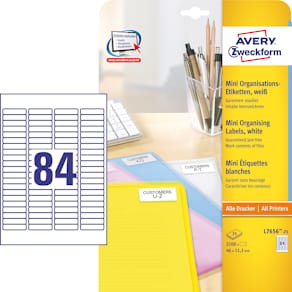 Avery adresseetiket/dias 46x11,1mm (2100)