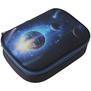 Schüleretui DONAU, groß, Motiv Weltraum, oval, 23x17x6 cm