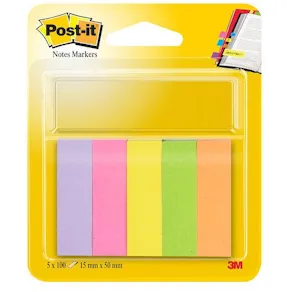 Post-It Index 670, 5 färger, 15x50mm