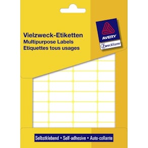 Etiketter Avery 38x18 mm, hvid, 648 stk