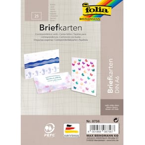 Briefkarte Folia DIN A6, weiß, 25 Stück