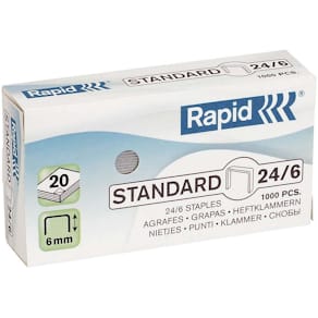 Hæfteklammer Rapid 24/6, op til 30 ark, 1000 stk