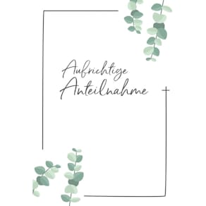 Trauerkarte KOMMA³ Devise: Trauer