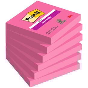 Haftnotizblock Post-it Super Sticky, powerpink, 76 x 76 mm, 6 Blö