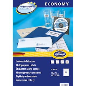 Avery Europe 100 universal etiket 105x37,1mm (1600)
