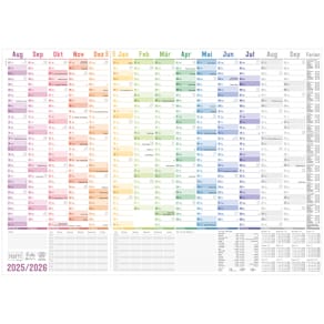 Wandkalender HÄFFT A1+, Schuljahr 2025/26, 89x63 cm