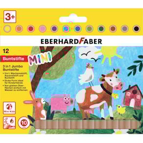 Buntstift-Etui Eberhard Faber Mini Kids 3 in 1, 12 St., sortiert