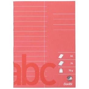 Glosehæfte Bantex A6 rød, 70 g/m², 25 stk