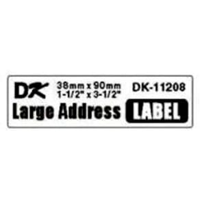 Etiketter Brother 38x90 mm hvid, rulle 400 stk