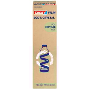 Klebefilm tesa eco & crystal, transparent, 10 m x 15 mm, 10 Stück
