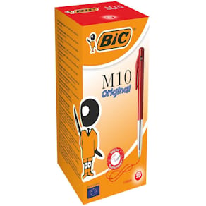 Bläckkulpenna BIC Clic M10 Medium Röd, 1.0mm, 50st