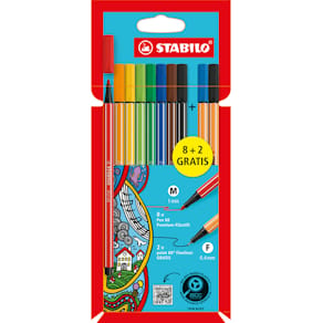 Faserschreiber-Set STABILO Pen 68, 8 St. + 2 St. Point 88