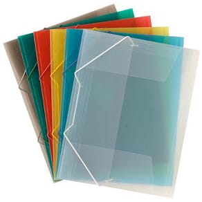 Snoddmapp PP Plast A4, 3-klaff, Transparent Blå