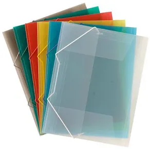 Snoddmapp PP Plast A4, 3-klaff, Transparent Blå