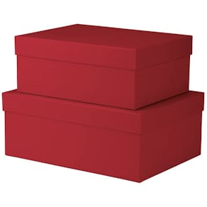 Geschenkkarton Rössler Boxline, rot, rechteckig (2 Größen)