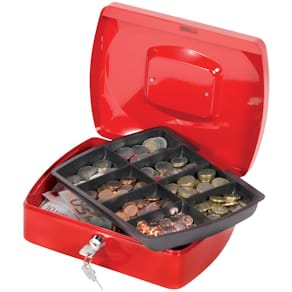 Geldkassette Q-Connect, Gr. 3, rot