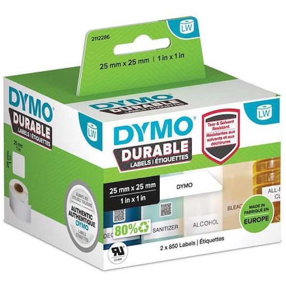 Etikett DYMO Durable 25mm x 25mm (1700)