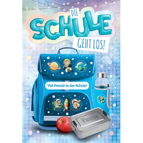 Schulanfangskarte, blau