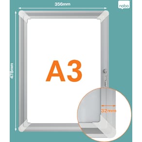 Clicklijst Nobo Premium Plus, uit aluminium, afsluitbaar, ft A3