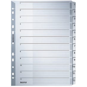 Register Leitz, A4 1-12, grau