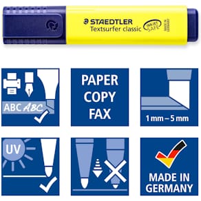 Highlighter/Overstregningstusch Textsurfer Classic Inkjet Gul