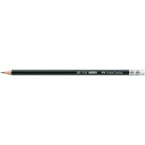 Bleistift Faber-Castell 1111, HB, schwarz, mit Radierer