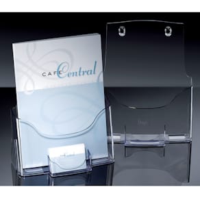 Prospekthalter Sigel, A4 Hochformat, transparent, mit Visiten­k­a