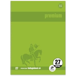 Collegeblock Staufen Premium, A4, 80 Blatt, Lineatur 27, grün