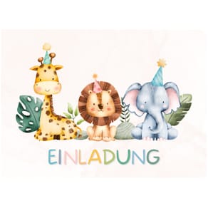 Einladungskarte KOMMA³ Kinder, 5 Stück, sortiert, inkl. Umschlag