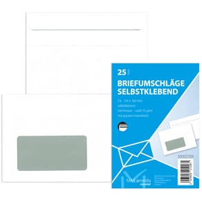 Briefumschlag MAILMEDIA C6 mit Fenster SK 75 g/m² weiß
