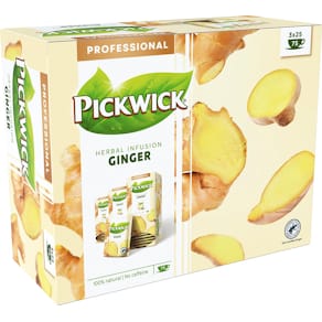 Theezakjes Pickwick, gember, pak van 25 zakjes