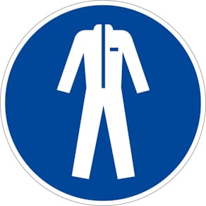 Schild MOEDEL Schutzkleidung benutzen, Folie selbstklebend, 20 cm