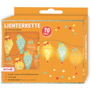 Lichterkette ROTH Einschulung, 10 Lichter, 1,5 m