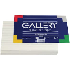 Systeemkaarten Gallery, wit, gelijnd, 10 x 15 cm, pak van 100