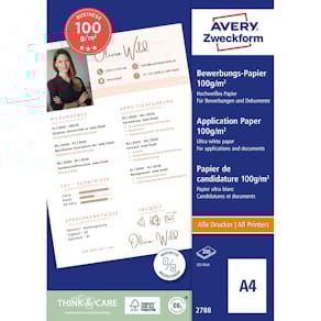 Inkjetpapier Avery Zweckform, A4, 100 g/m², weiß matt