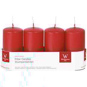 Stumpenkerzen, 4 St., rot