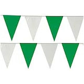 Wimpelkette, grün/weiß, Flaggen, 10 m