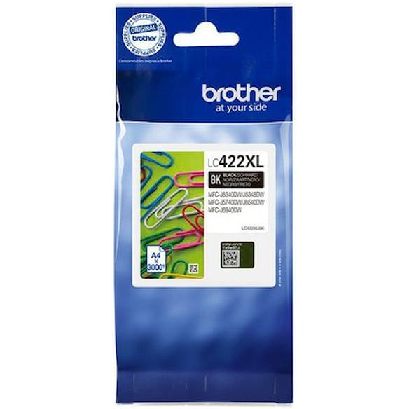 Blekk BROTHER XL LC422XLBK Sort