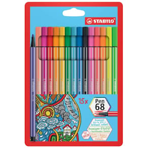 Fasermaler STABILO Pen 68, Etui, 15 Stück
