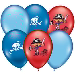 Luftballon KARALOON Piratenparty, 6 Stück, sortiert