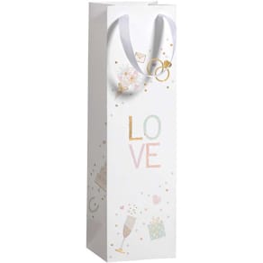 Geschenkzak Love, voor fles, 11 x 38 x 11 cm