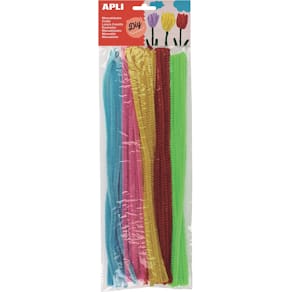 Chenilledraad Apli, fluo assorti, 30 cm, 5 mm, 50 stuks