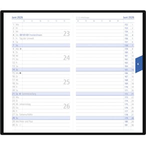 Taschenkalender Zettler, 9,5 x 16 cm, 1M/2S